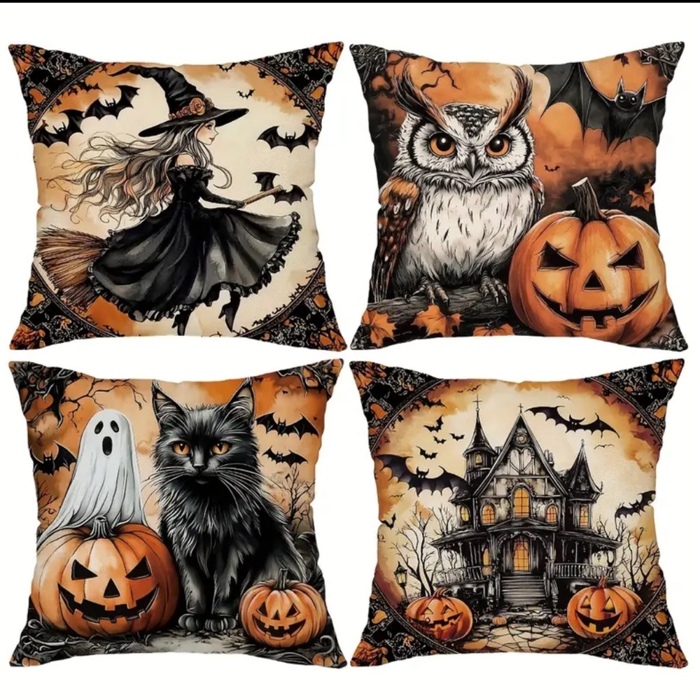 Halloween Pillow Covers Set of Four